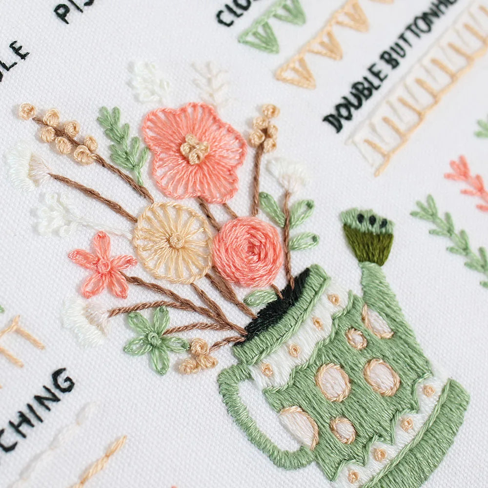 Beginner Embroidery Kit – 3 Sets with Stamped Patterns &amp; Tools