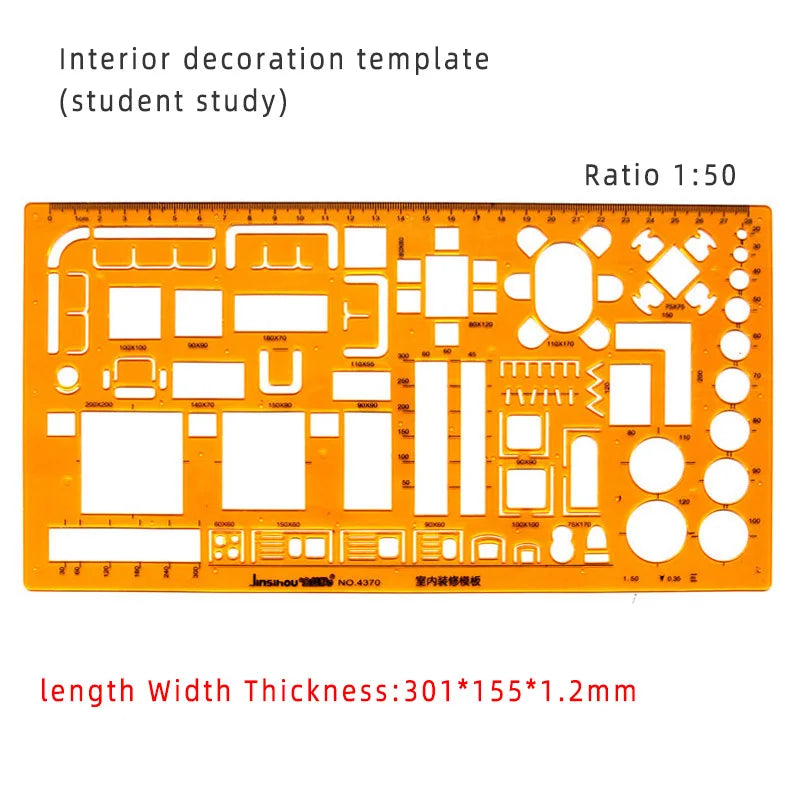 Circular &amp; Oval Template Ruler – Durable Drafting Tool for Design &amp; Architecture