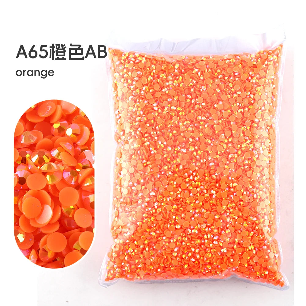 2MM 3MM 4MM 5MM 6MM Jelly AB Resin Cold fixation  Rhinestones Flat Back Suitable for making diamond water bottles