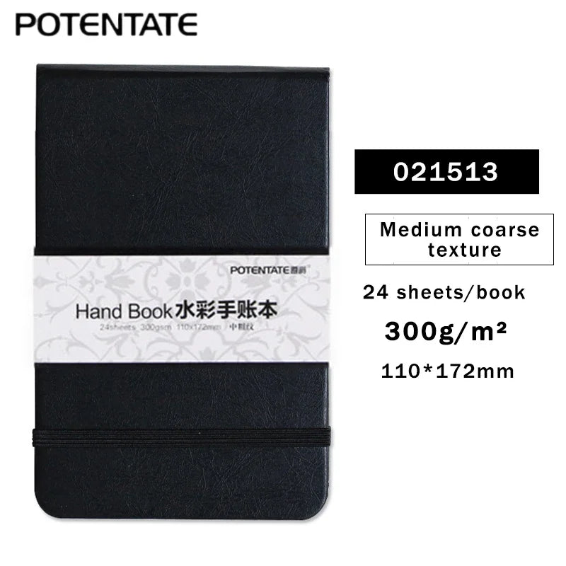 POTENTATE Watercolor Notebook – A5/A6, 300gsm, 24 Sheets