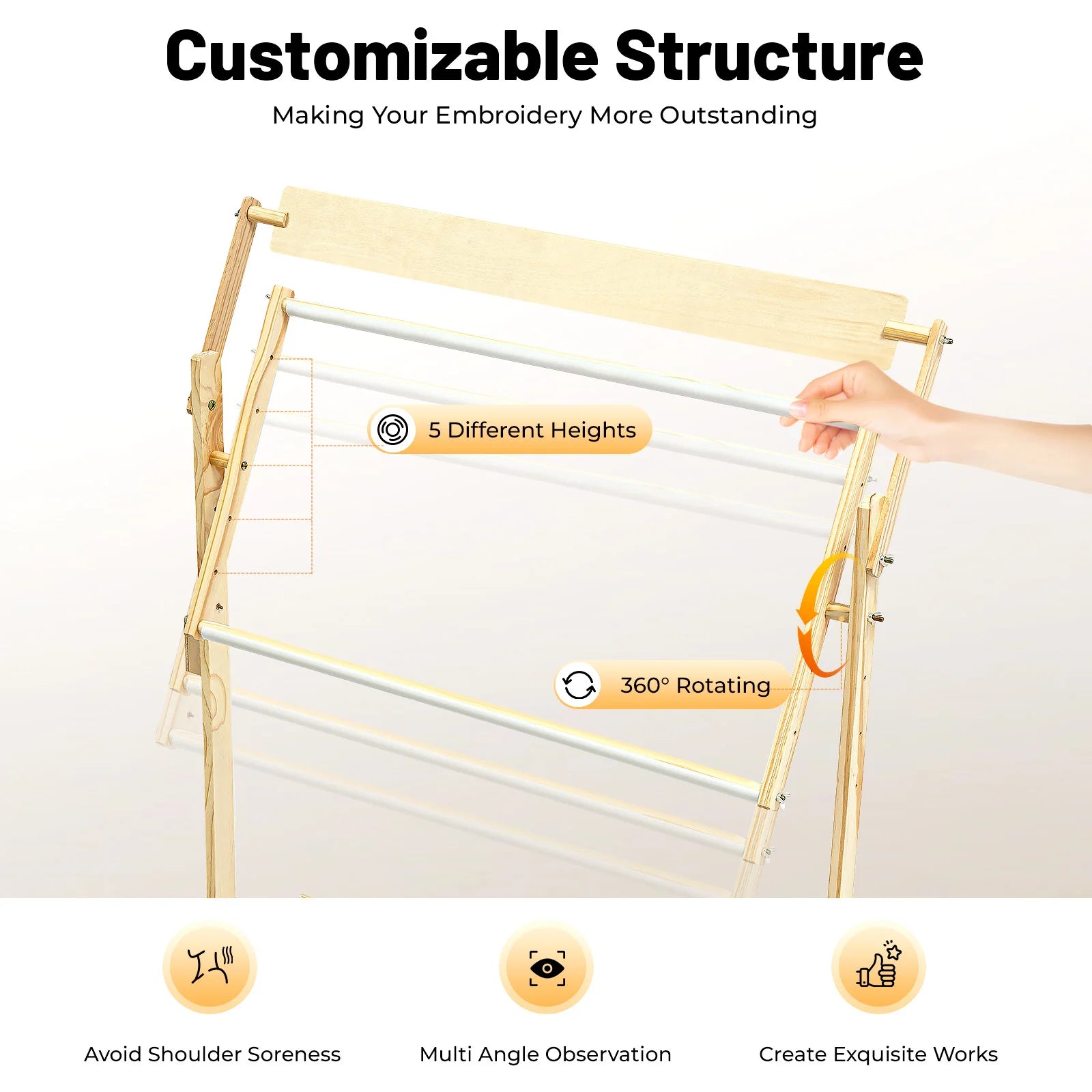 Adjustable Floor Embroidery Stand with Frame