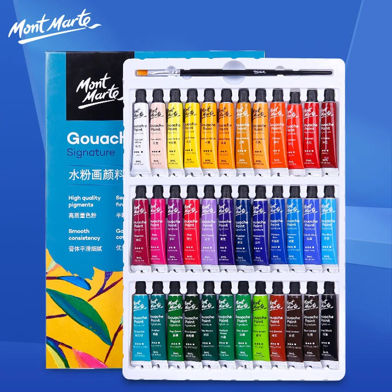 Gouache Paint Set – 12/24/36 Colors, 6ml Tubes for Artists &amp; Students