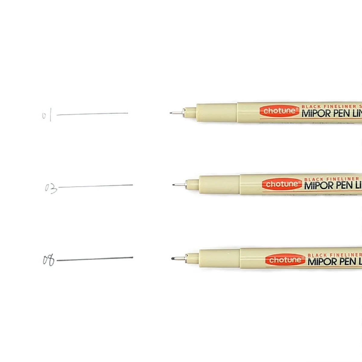 Black Micro Pens – 3 Sizes, Waterproof Archival Ink