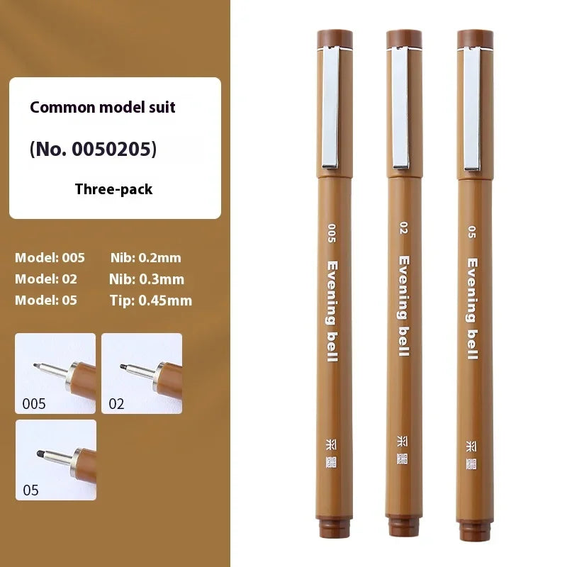 Brown Waterproof Micron Fineliner Drawing Pen