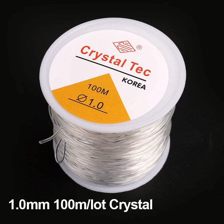 100m Elastic Beading Cord – 0.5–1mm Crystal Stretch Thread for Jewelry Making
