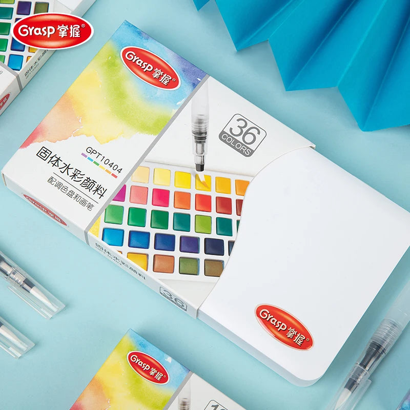 Watercolor Paint Set – 12/24/36/48 Colors with Water Brush Pens