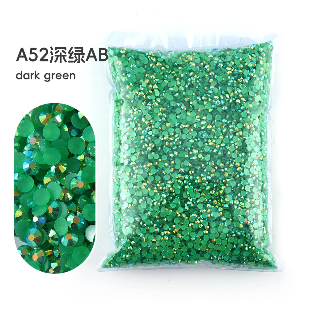 2MM 3MM 4MM 5MM 6MM Jelly AB Resin Cold fixation  Rhinestones Flat Back Suitable for making diamond water bottles