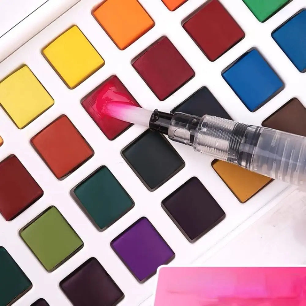 Folding Solid Watercolor Set – 18/24/36/42 Colors with Brush Pen