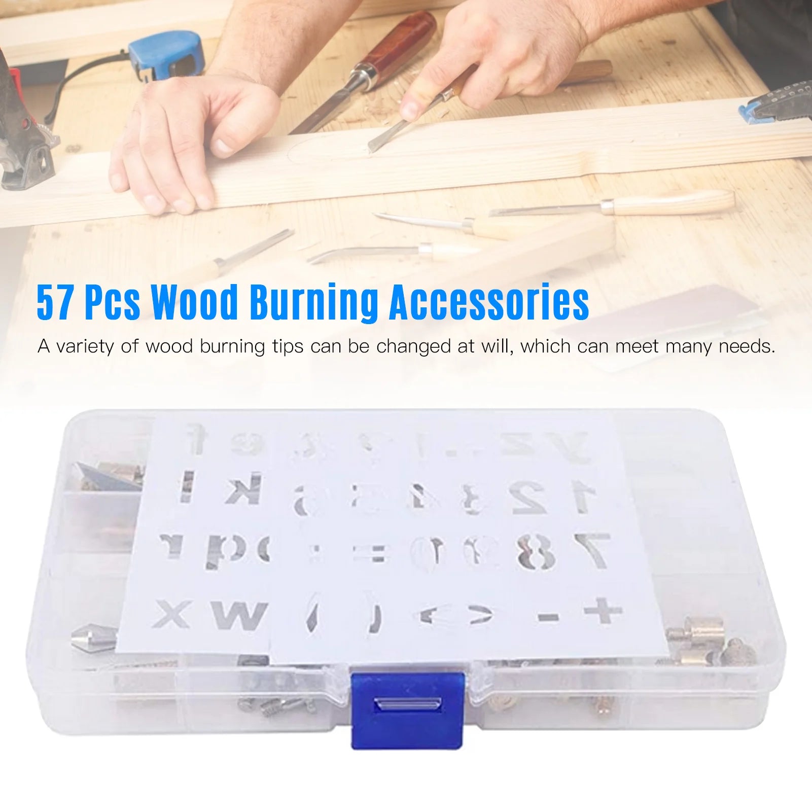 57pcs Wood Burning Tips Set – Pyrography Tool Kit with Storage Box