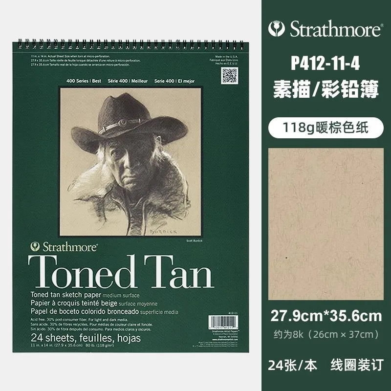 Strathmore 400 Toned Sketchbook – Warm Brown &amp; Cold Gray, 300gsm