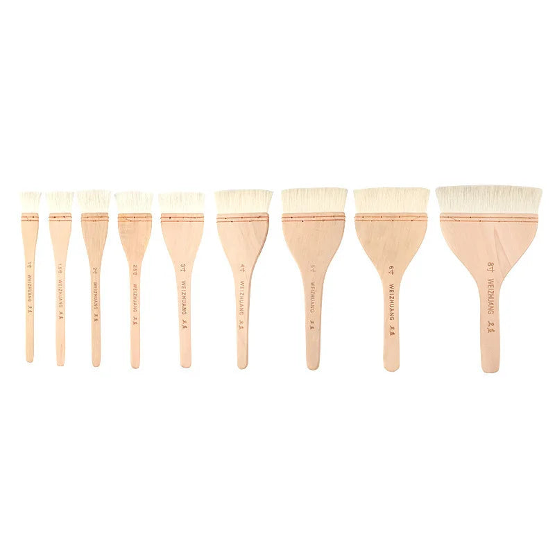 Flat Paddle Paint Brush with Long Handle (1–4 Inch)
