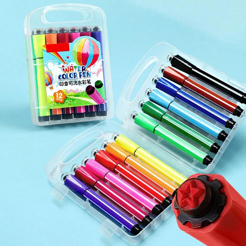 Bview 12/24 Colors Washable Watercolor Paint Pens