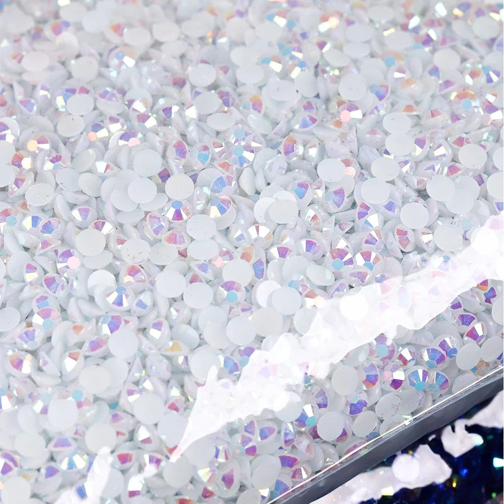 2MM 3MM 4MM 5MM 6MM Jelly AB Resin Cold fixation  Rhinestones Flat Back Suitable for making diamond water bottles