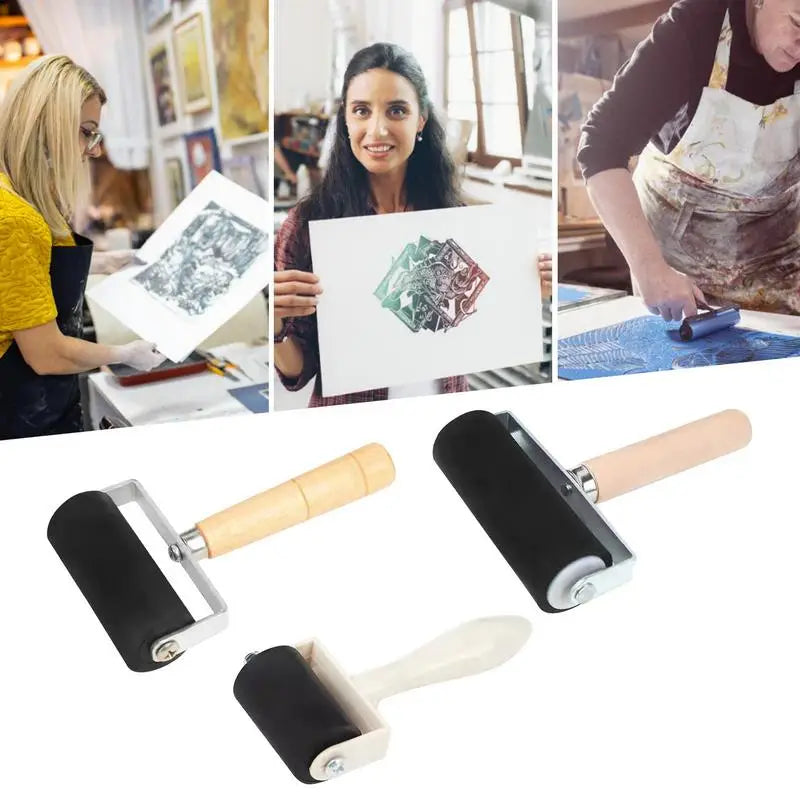 Professional Rubber Brayer – Ink &amp; Paint Roller for Printmaking &amp; Crafts