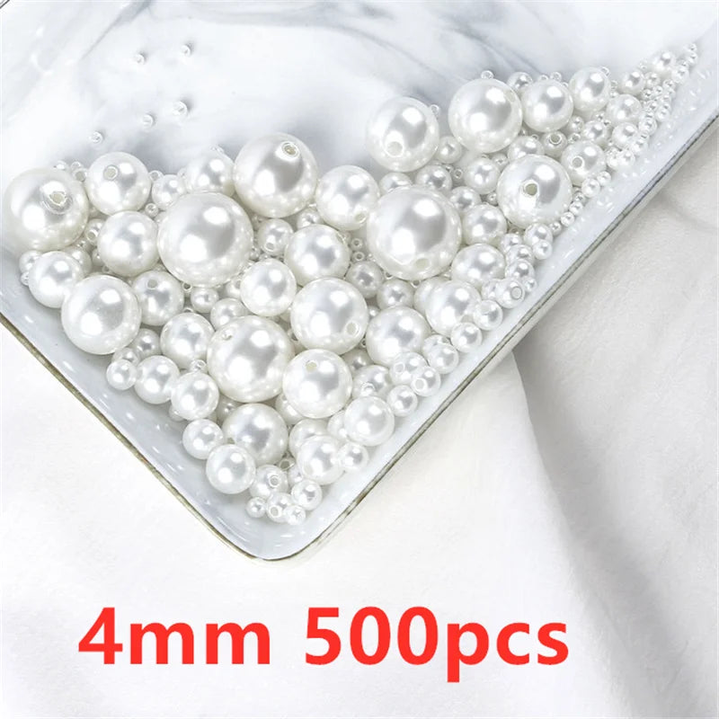 500pcs Imitation Pearl Beads – 3/4/6/8/10mm