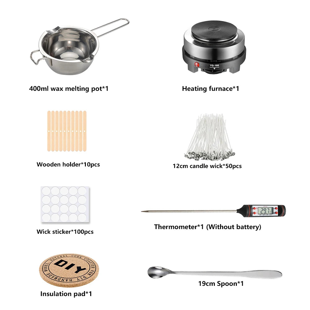 DIY Candle Making Kit with Pouring Pot & Hot Plate