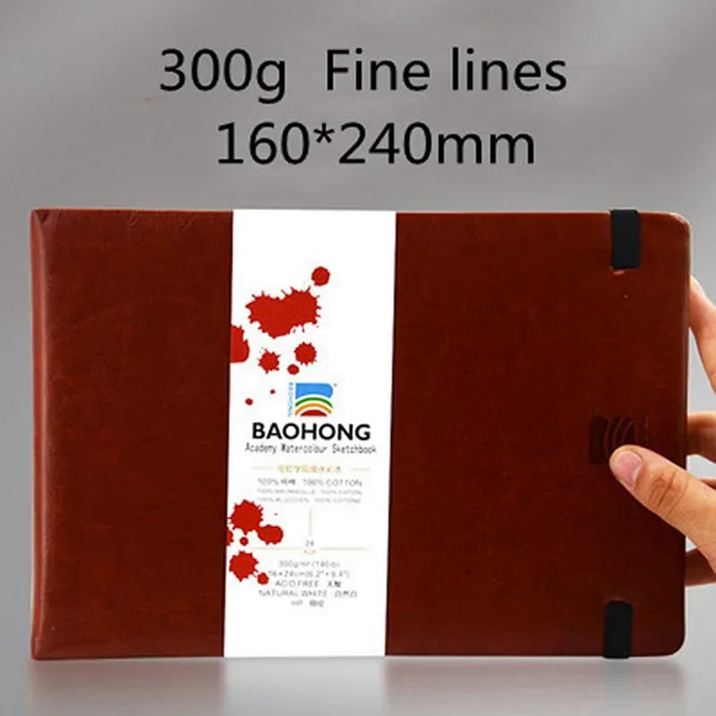 Baohong PU Watercolor Sketchbook – 100% Cotton, 300gsm