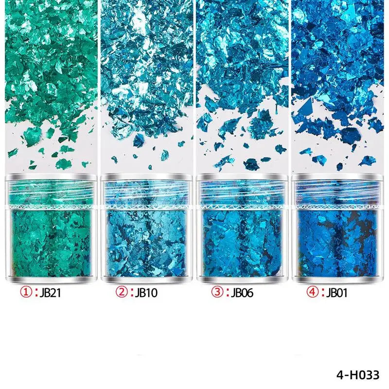 4-Bottle Gold Leaf Flakes &amp; Glitter Set