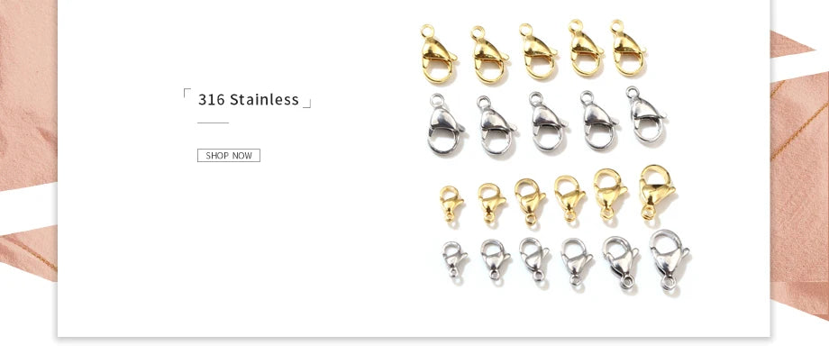 100pcs Stainless Steel Eye Pins – Assorted Sizes