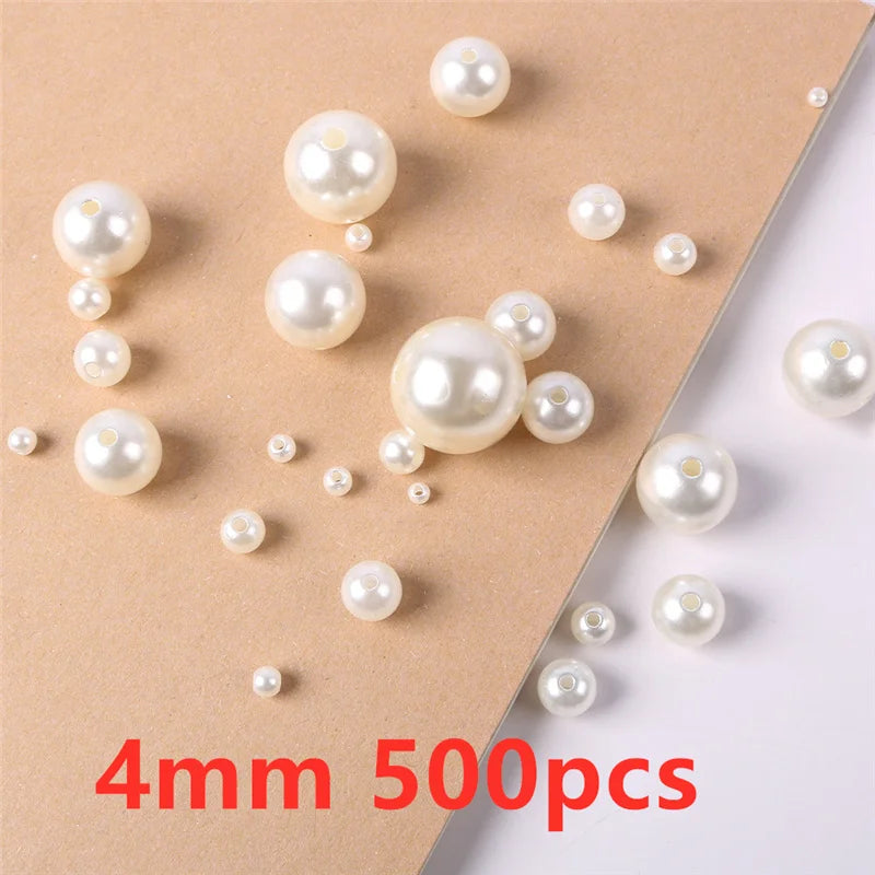 500pcs Imitation Pearl Beads – 3/4/6/8/10mm