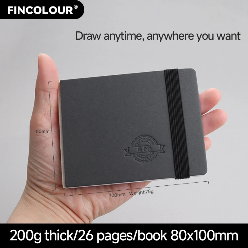 FINECOLOUR Mini Watercolor Journal – 80×100mm, 200gsm, 26 Pages