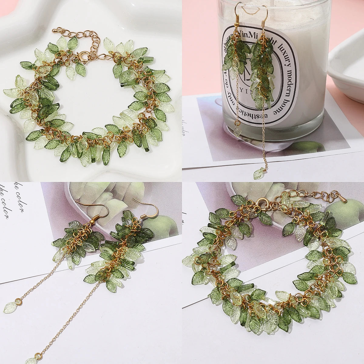 10/50pcs Acrylic Mini Leaf Beads