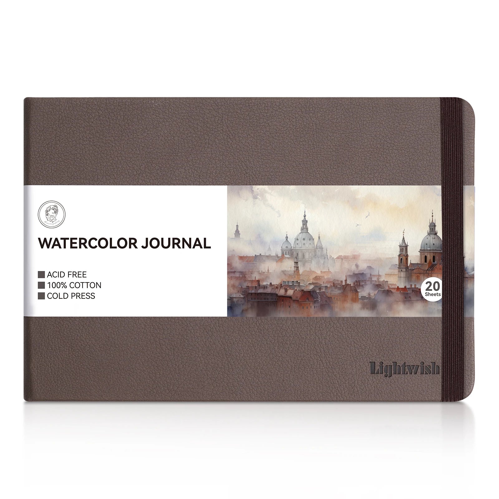 Lightwish Watercolor Journal – 100% Cotton, 7.6" x 5.1", 20 Sheets
