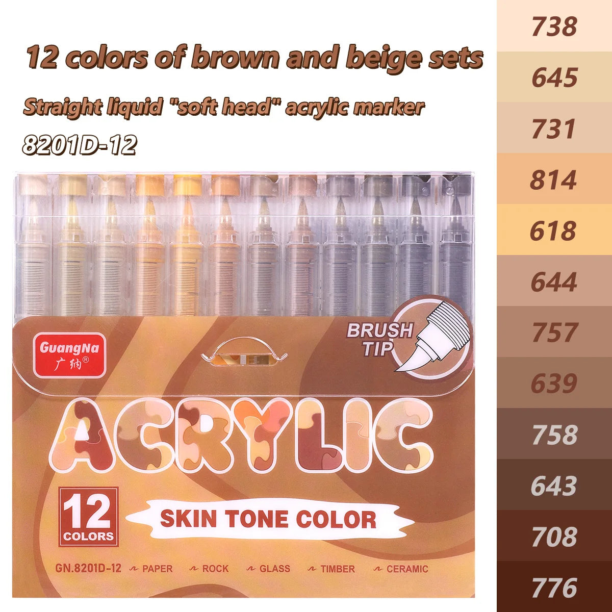 GuangNa Acrylic Paint Markers 12-72 Colors Set
