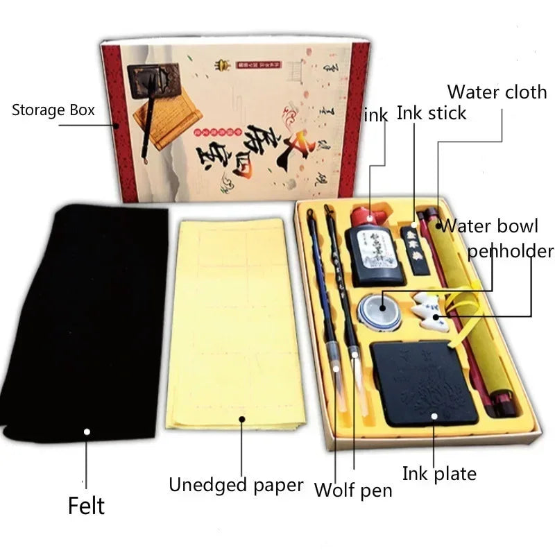 10-Piece Chinese Calligraphy &amp; Painting Set for Kids