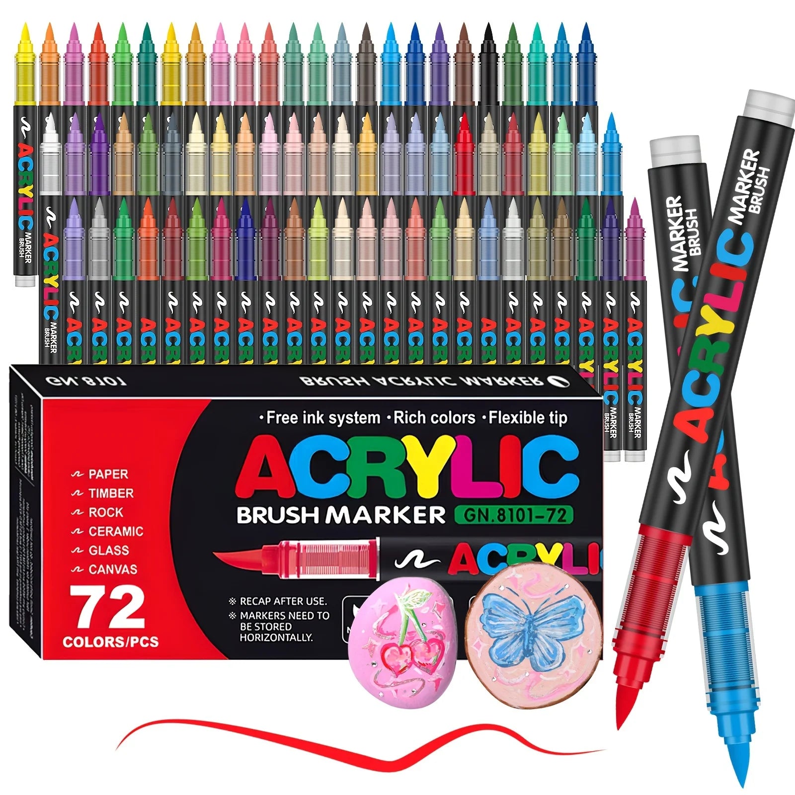 Acrylic Paint Brush Pens – 12–120 Colors for DIY &amp; Rock Painting