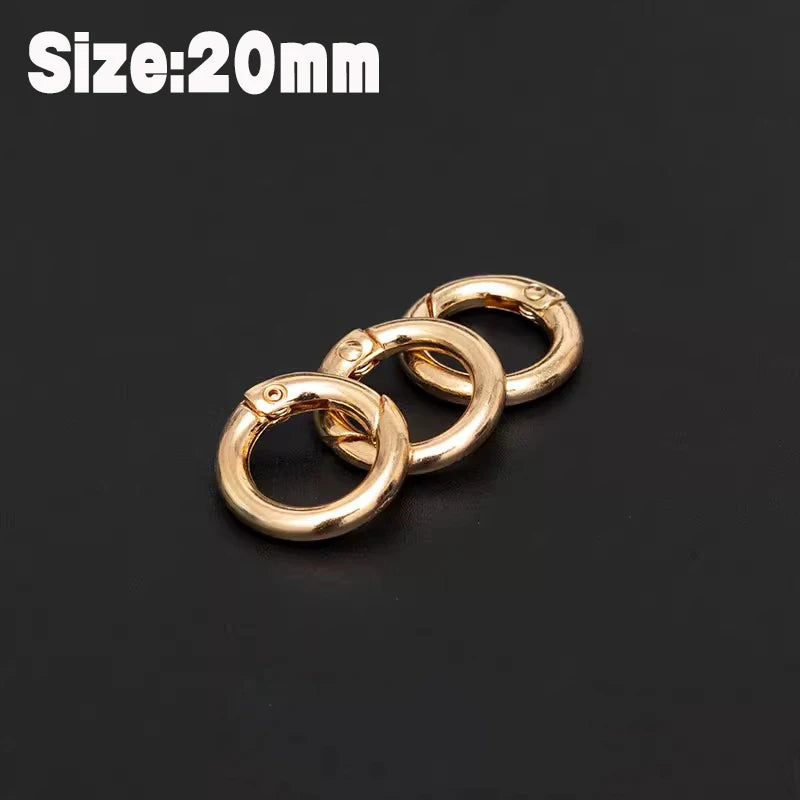 Stainless Steel O Ring Spring Clasps Open Round Carabiner Snap Hook Keychain Bag Clips DIY Jewelry Bags Accessories