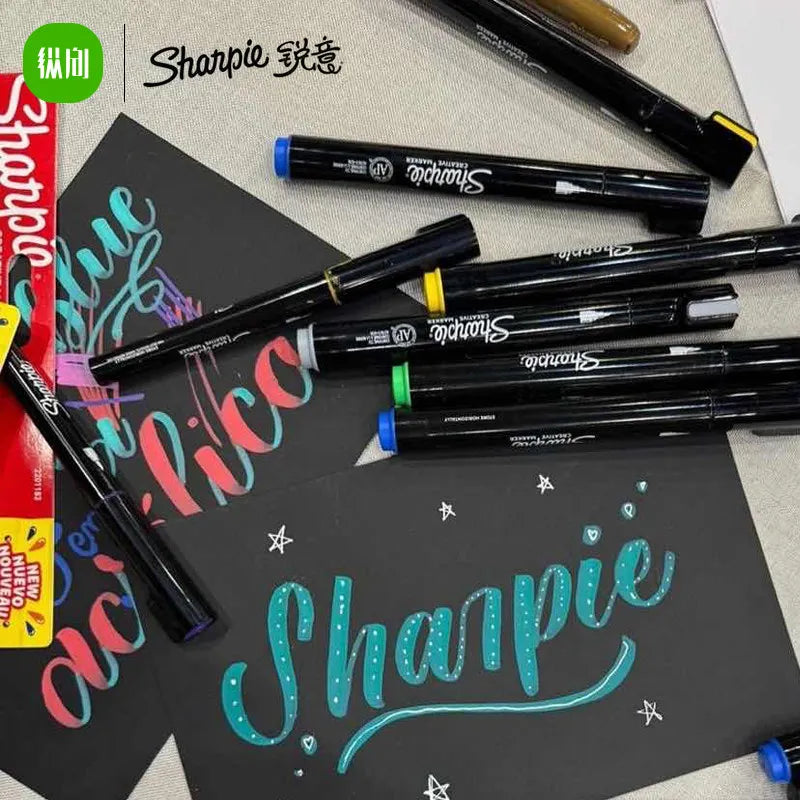 Sharpie Creative Markers, 2/5pcs Water-Based Acrylic Pen Arts & Crafts Works on Paper, Metal, Wood, Ceramic, Glass, Rock, Canvas