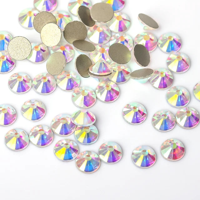 Super Glitter Crystal AB Non Hot Fix Rhinestones SS3-SS50 FlatBack Strass Sewing&Fabric Garment Nail Art Rhinestones Decorations