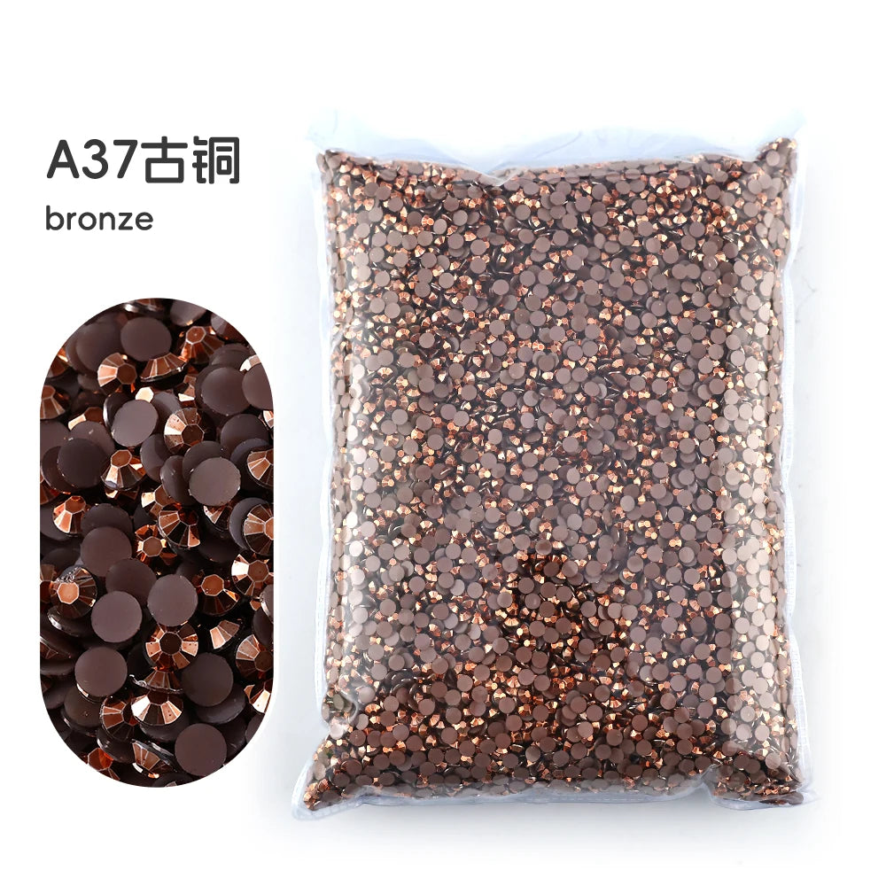 2MM 3MM 4MM 5MM 6MM Jelly AB Resin Cold fixation  Rhinestones Flat Back Suitable for making diamond water bottles