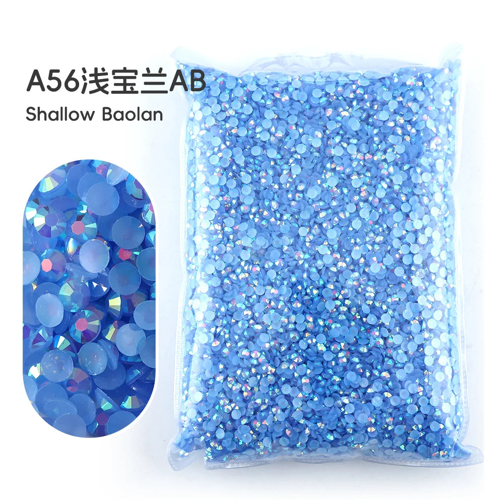2MM 3MM 4MM 5MM 6MM Jelly AB Resin Cold fixation  Rhinestones Flat Back Suitable for making diamond water bottles