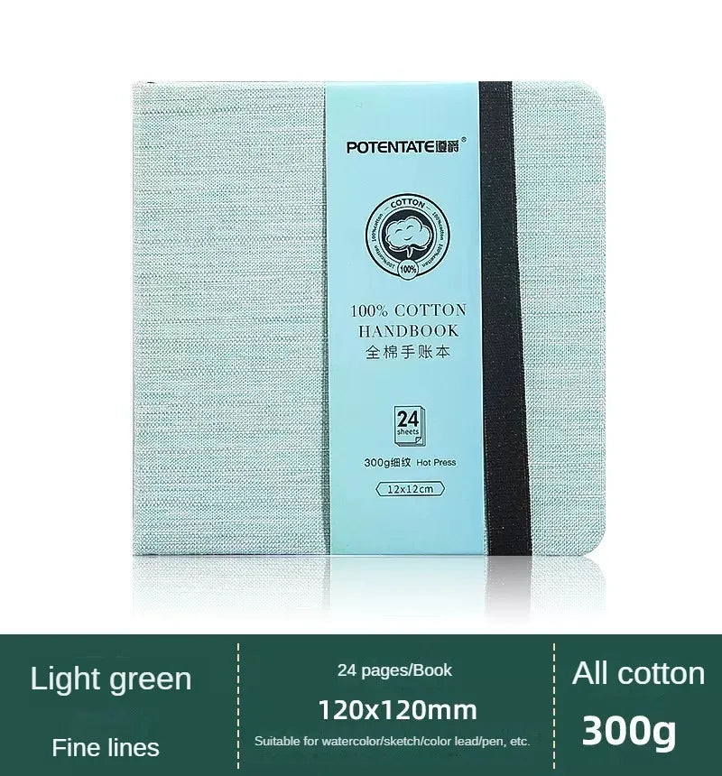 POTENTATE Square Watercolor Book – 12x12cm, 300gsm, 24 Sheets