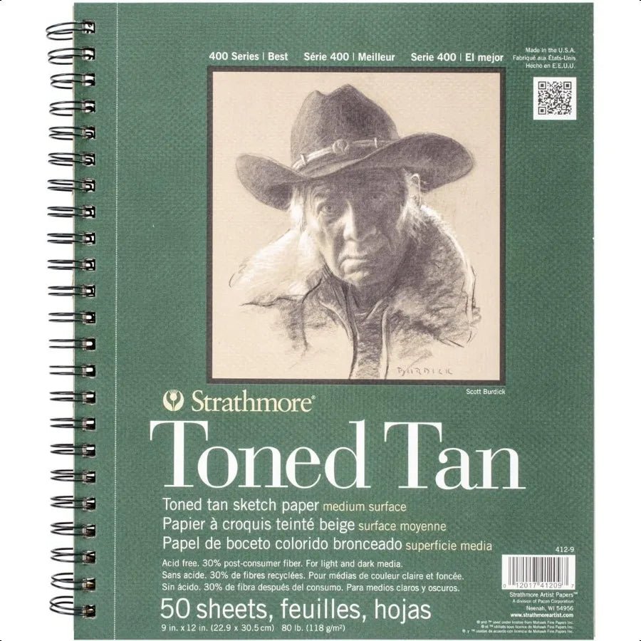 Strathmore 400 Sketch Pad – Toned Tan, 9x12", 50 Sheets