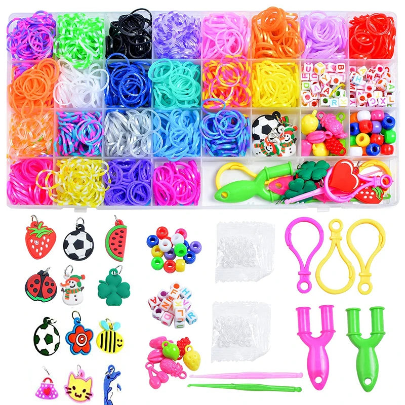 Colorful Loom Bands Kit – 600–1500+ Pcs