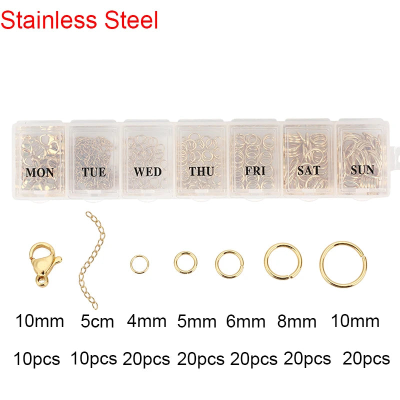 Jewelry Making Findings Kit – Jump Rings, Clasps &amp; Hooks Set in Organizer Box