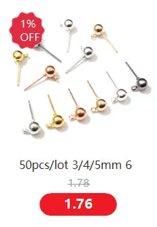 100pcs Stainless Steel Eye Pins – Assorted Sizes