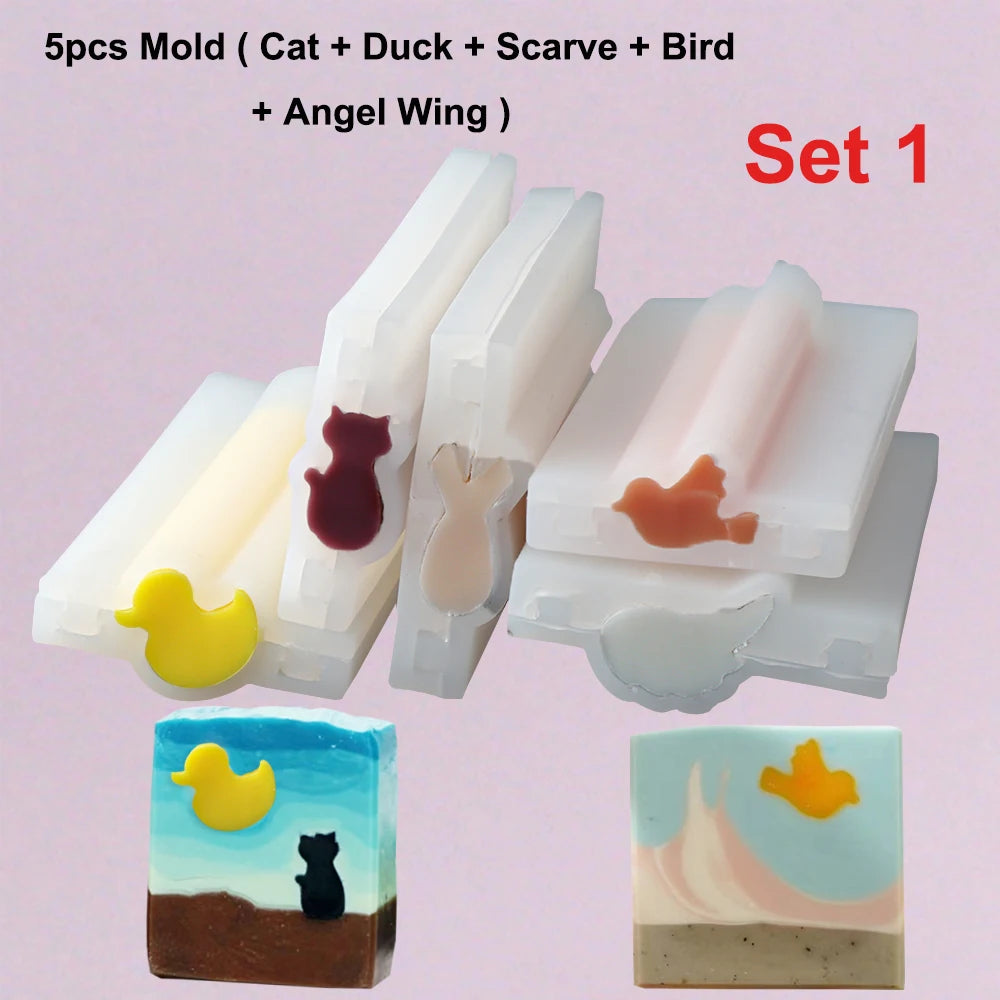 600ml Wooden Soap Mold Kit – Rectangular Silicone Mold with Box