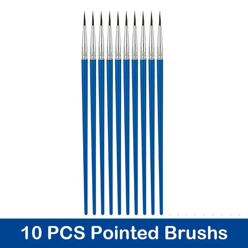 Nylon Hair Paint Brush Set – 10/20/50pcs for Acrylic, Oil &amp; Watercolor