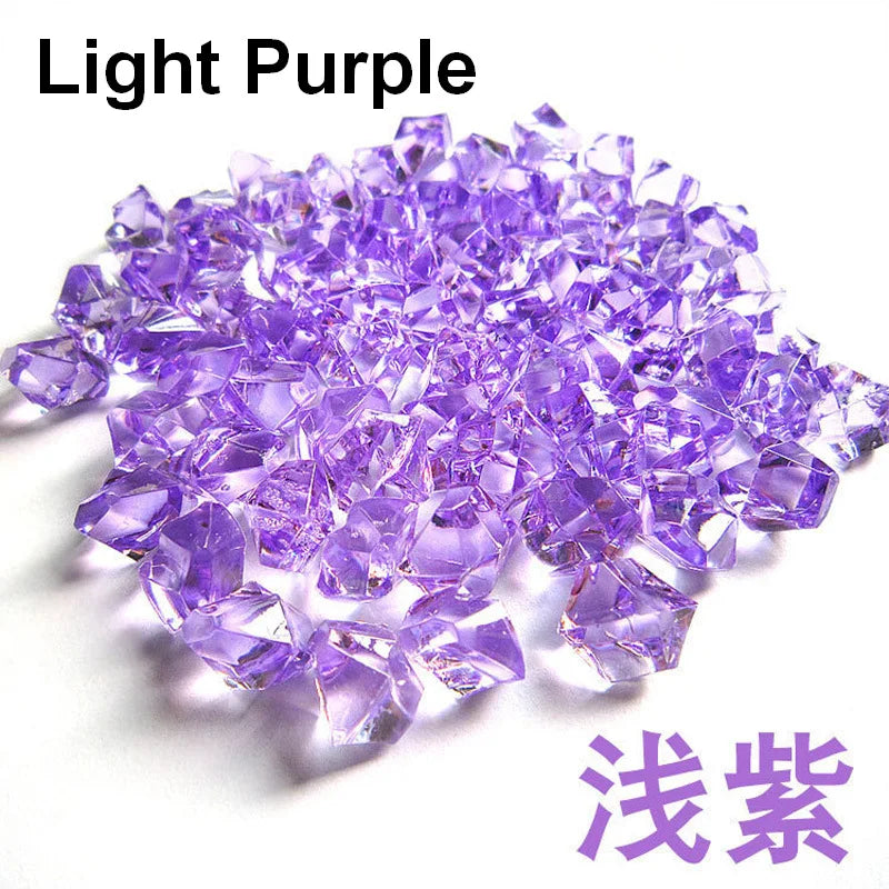 200pcs 6x9mm Acrylic Stone Fake Ice Rocks Crystal Gem Stones Vase Filler DIY Decor for Fish Tank Home Decoration Crushed Diamond