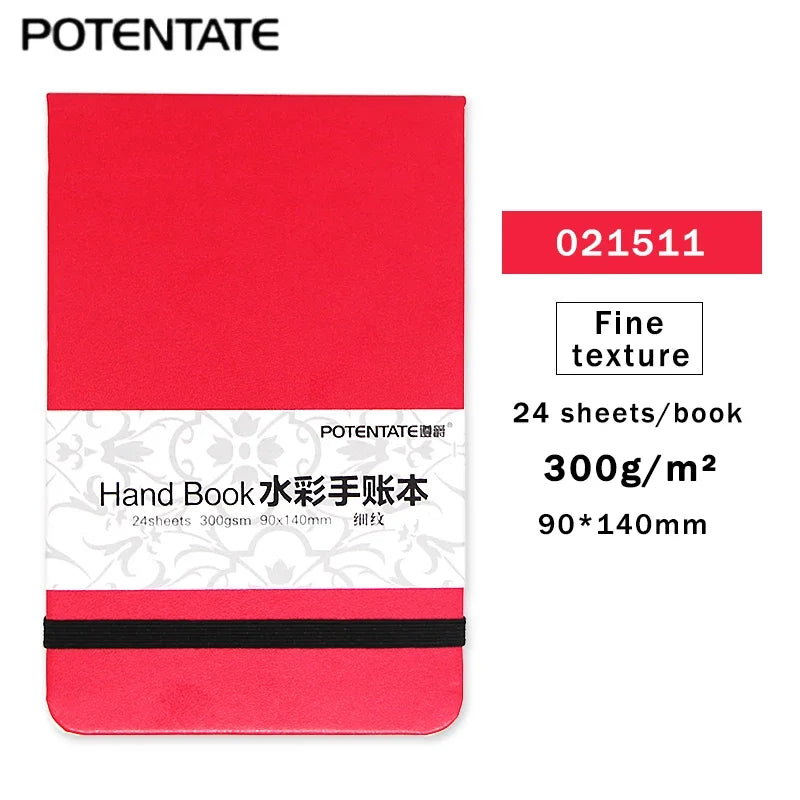POTENTATE Watercolor Notebook – A5/A6, 300gsm, 24 Sheets
