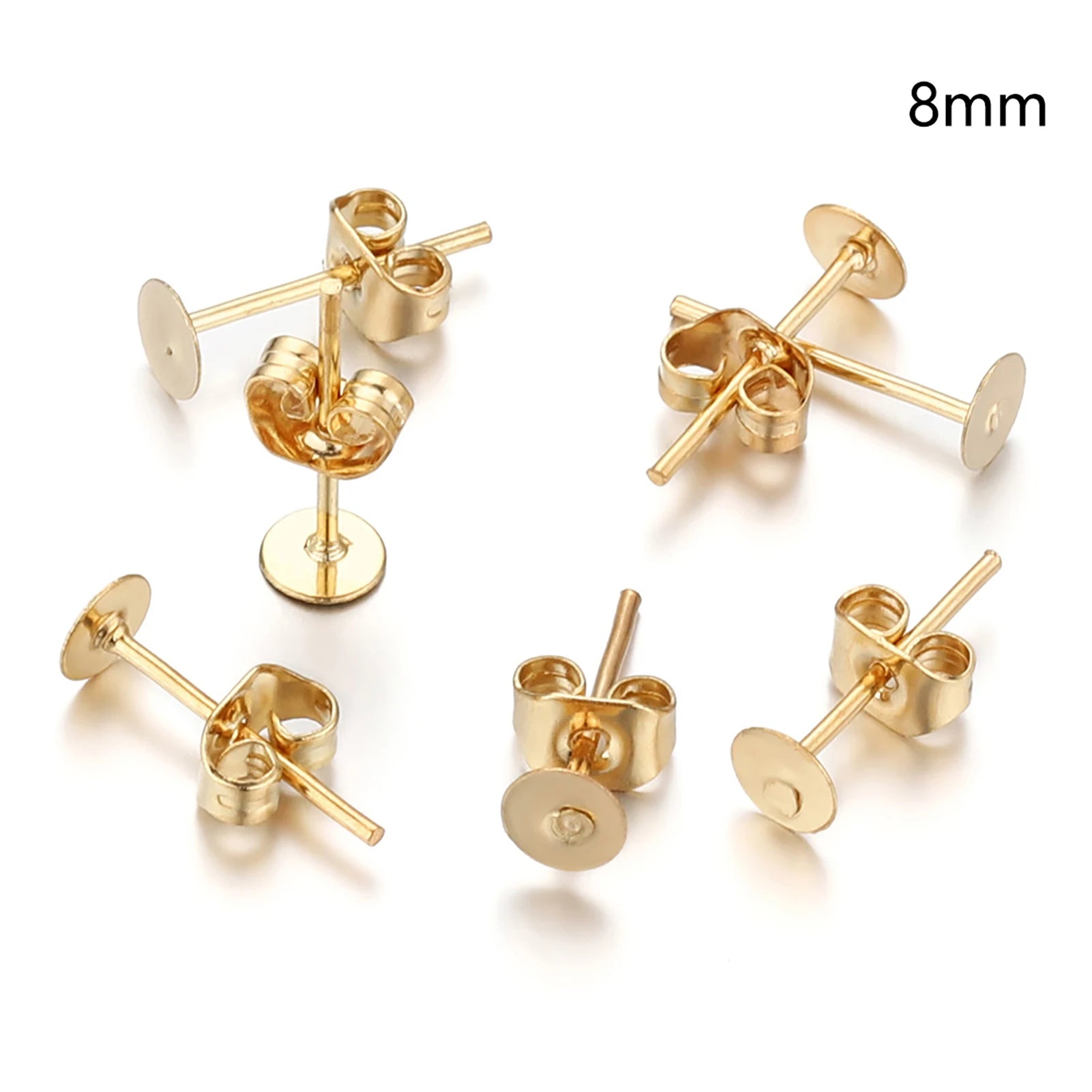 Blank Post Earring Studs Base Pins with Ear Backs