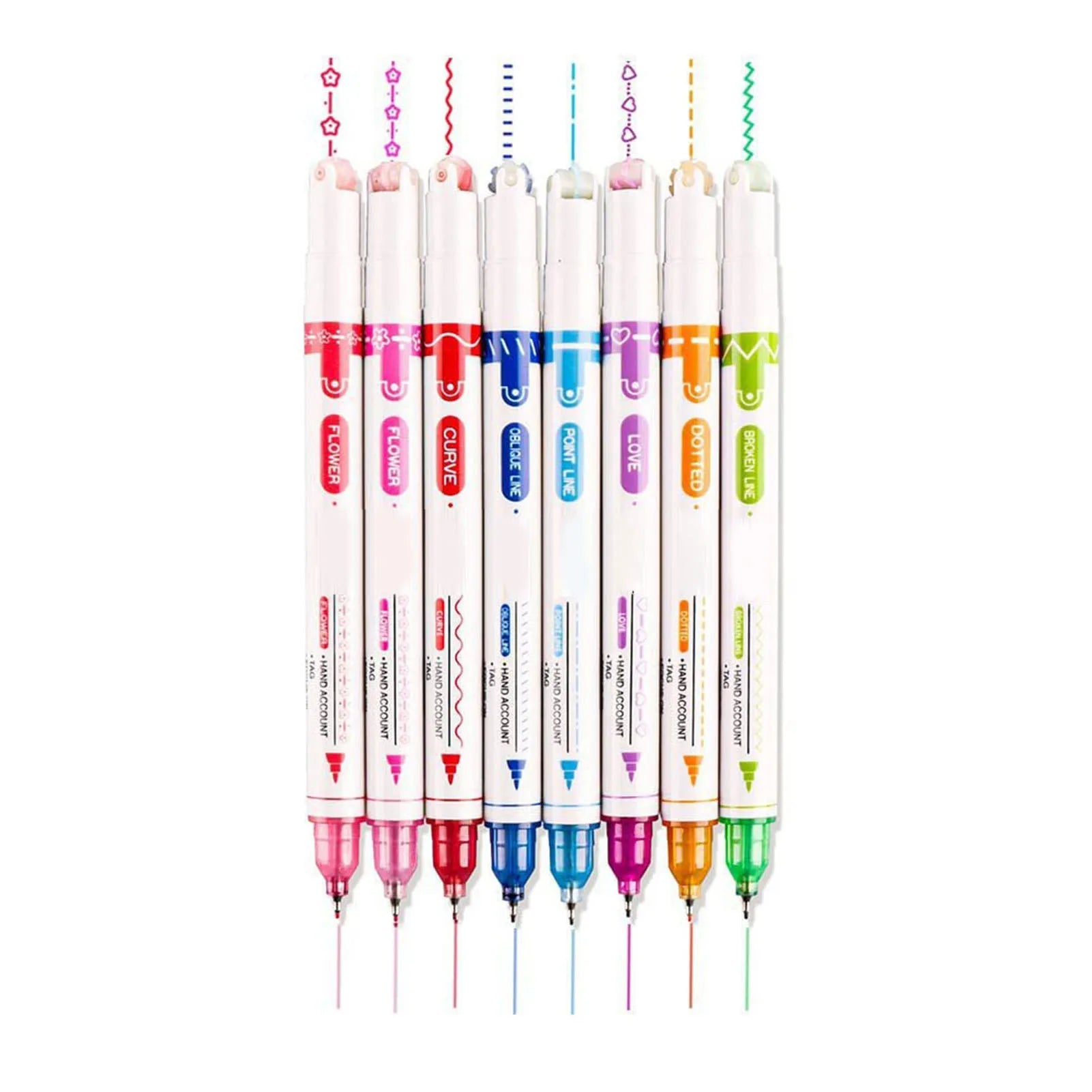 8-Color Double-Ended Marking Pens – Quick-Dry Highlighters (2 Sets)