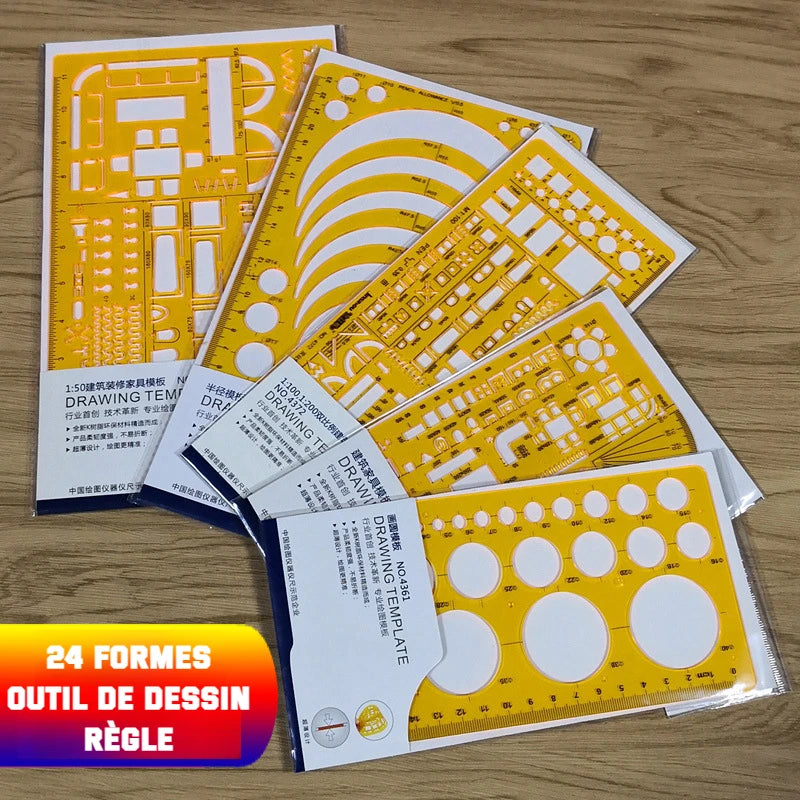 Circular &amp; Oval Template Ruler – Durable Drafting Tool for Design &amp; Architecture