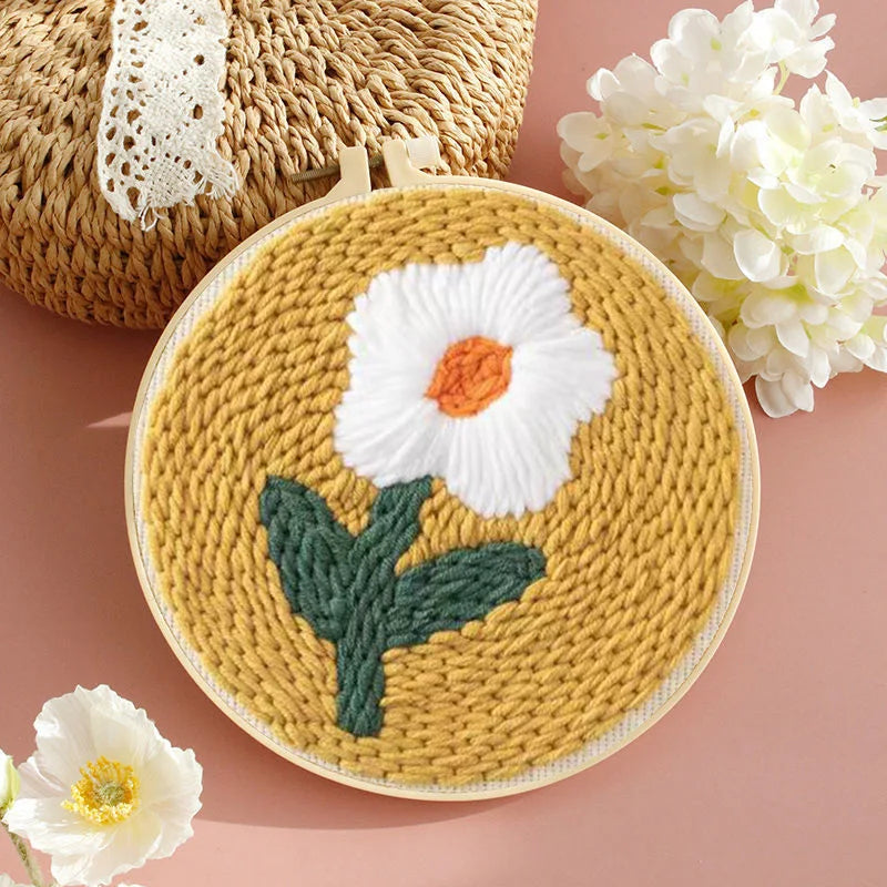Craft Punch Needle Starter Kit – Sunflower Pattern Rug Set