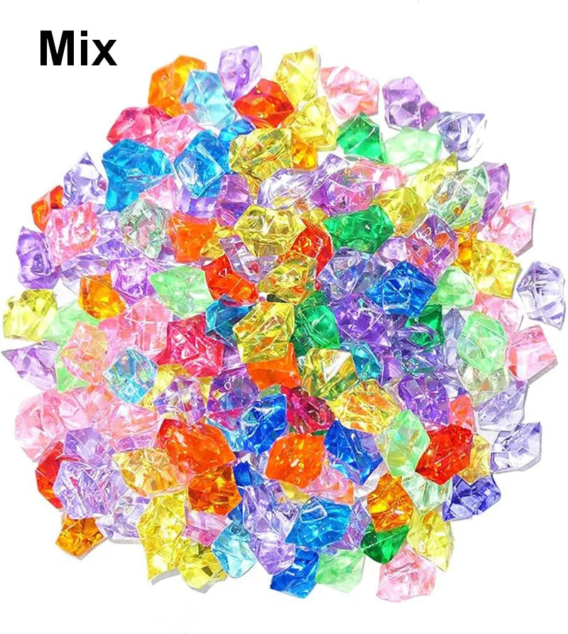 200pcs 6x9mm Acrylic Stone Fake Ice Rocks Crystal Gem Stones Vase Filler DIY Decor for Fish Tank Home Decoration Crushed Diamond