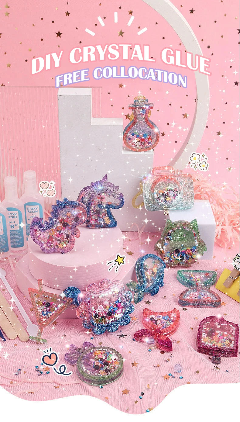 DIY Crystal Glue Keychain Craft Set for Girls